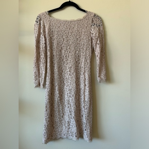 Elegant Diane Von Furstenburg nude lace dress - Picture 2 of 11